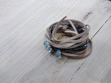 Bracelet daim avec pyrites